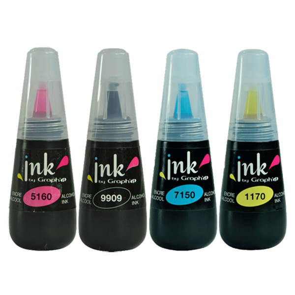 Ink by Graphit - Set of 4 refill bottles 25 ml - primary colours