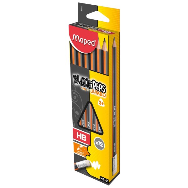Bleistift BLACKPEPS JUMBO mit Radiergummikopf -