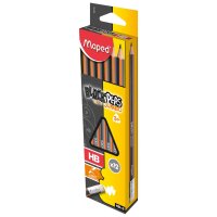 Bleistift BLACKPEPS JUMBO mit Radiertip - Schachtel