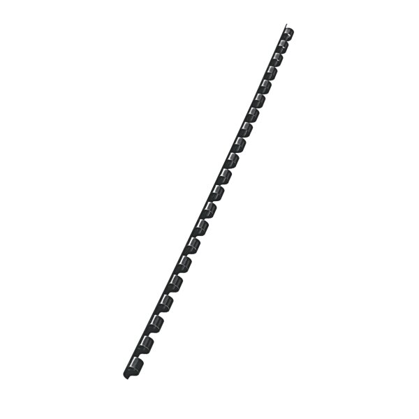 Plastikbinderücken A4 21 Ringe für 25 Blatt, Rücken: 6mm - schwarz 100 Stück