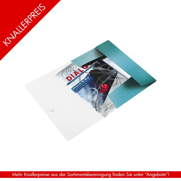 LEITZ Eckspannermappe WOW, DIN A4, PP, eisblau