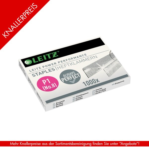 LEITZ Heftklammern P1 Nr. 8 für Heftzange 5547 bis 15...