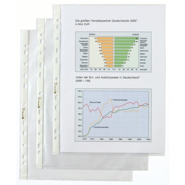 HETZEL Prospekthülle Economic A4, PP, genarbt, 0,05 mm