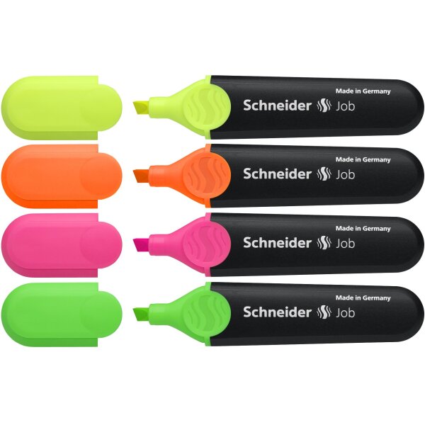 Textmarker Job - 4er Etui sortiert