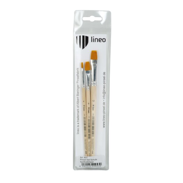 3er Set Flachpinsel