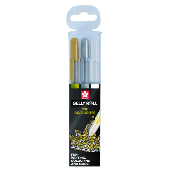 GELLY ROLL METALLIC 3er Etui gold/silber/weiss