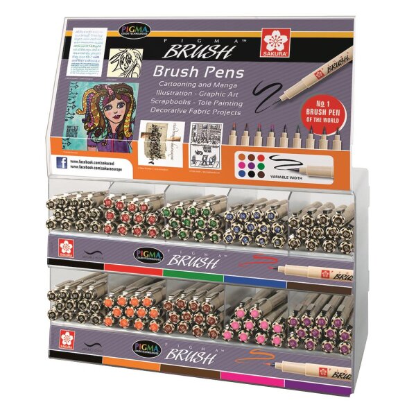 PIGMA Brush 120er Display alle 9 Farben