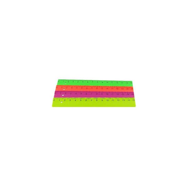 L1 Neon; Lineal 15 cm, für Schüleretui, aus Kunststoff,...