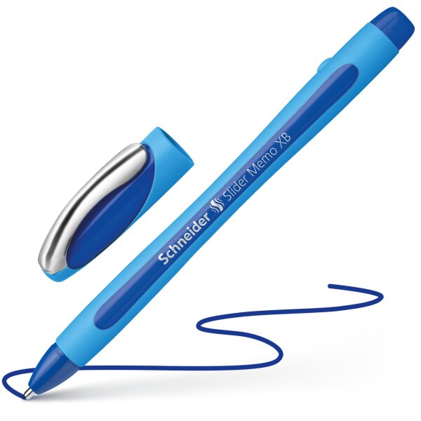 Kugelschreiber SLIDER MEMO Kappenmodell XB - blau