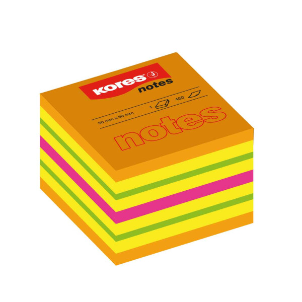 Haftnotiz "WÜRFEL SUMMER", 50x50mm, 400 Blatt, 4 neon-farbig
