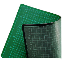 Schneidematte Profi 3 mm stark, 5-lagig, 30 x 22 cm, grün/schwarz, beidseitig bedruckt