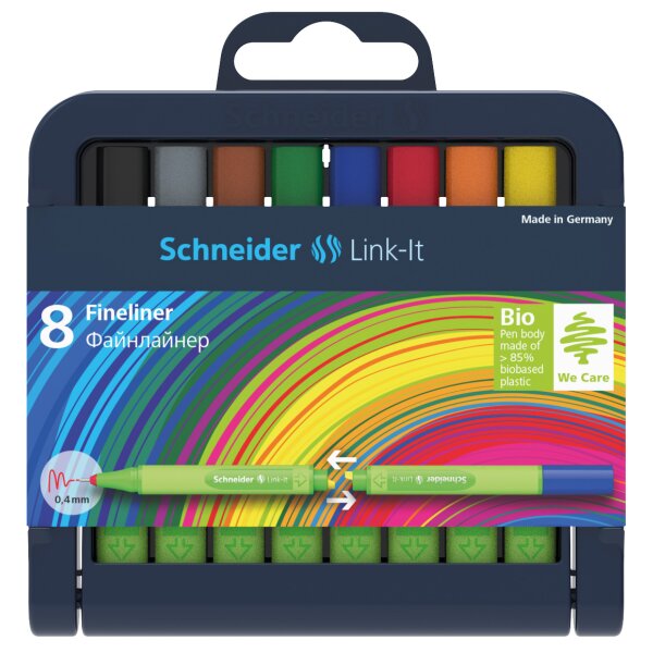 Fineliner Link-It 8er Stiftebox, farbig sortiert