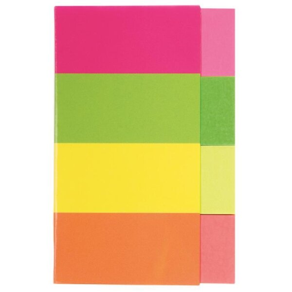 Haftnotizen "MULTICOLOR NOTES", 20x50mm, 4x50 Blatt, 4 neon-farbig, Hängeware